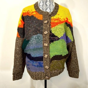 Vintage Isle of Skye Scotland handmade wool lined oversized sweater