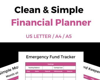 Budgeting Planner, A5 Planner, Finance Tracking, Simple Budget Printable, Expenses, Debt, Bills, Budget Planner, Personal Financial Planner