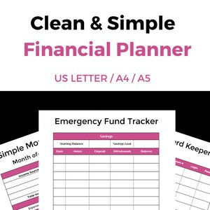 Planificador de presupuestos, Planificador A5, Seguimiento de finanzas, Presupuesto simple imprimible, Gastos, Deuda, Facturas, Planificador de presupuestos, Planificador financiero personal
