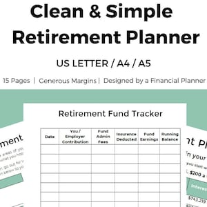 Retirement Planner, Planner Retirement, Financial Planner, Budget Planner, Retirement Printable, Retirement Planning, Plan Retirement, A5