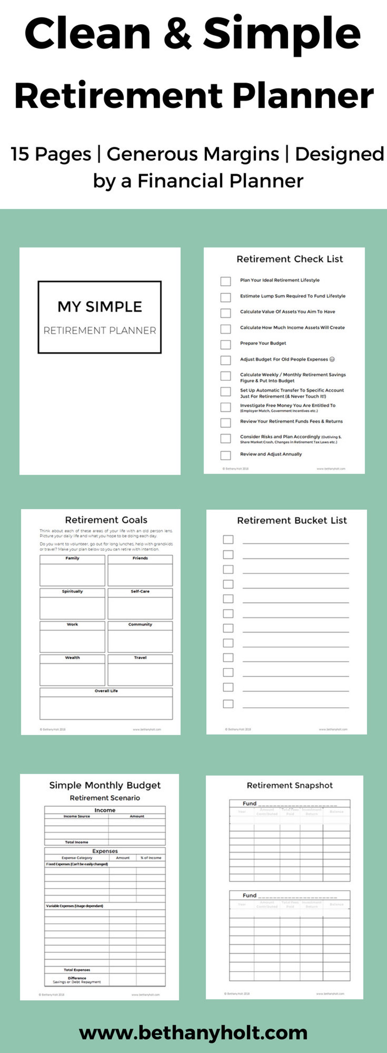Retirement Planner Planner Retirement Financial Planner Etsy