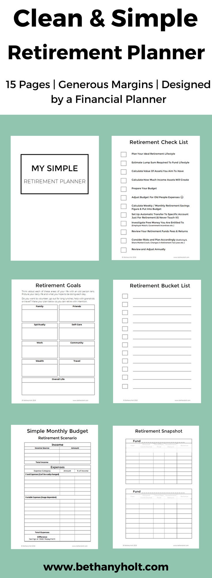 Retirement Planner Planner Retirement Financial Planner Etsy