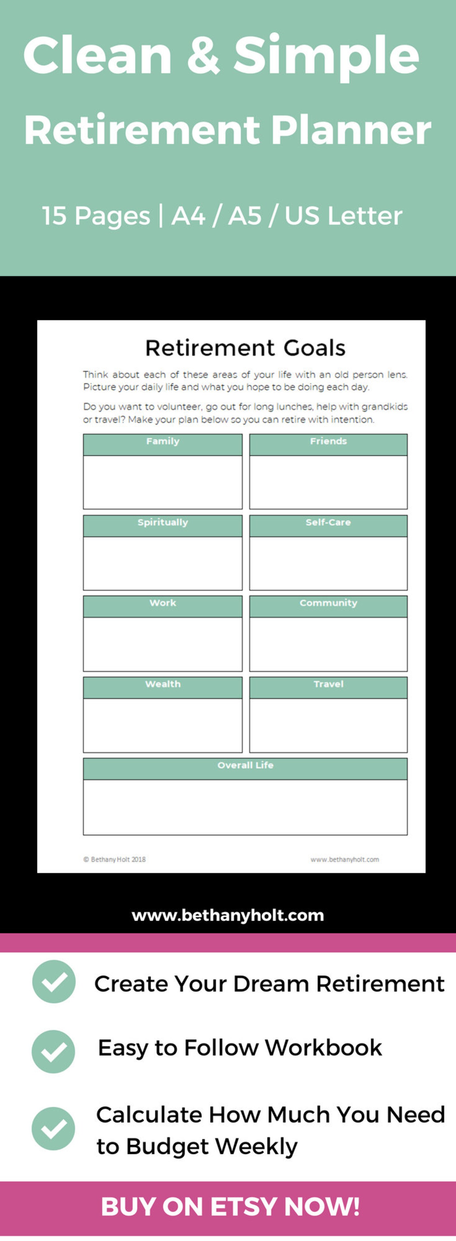 Retirement Planner Planner Retirement Retirement Budget | Etsy