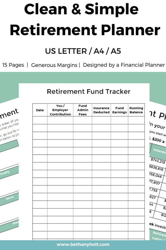 Retirement Planner Planner Retirement Financial Planner - Etsy
