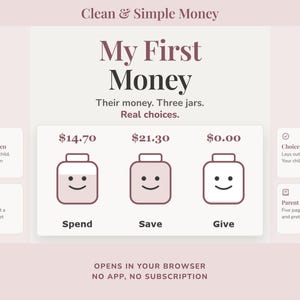 Kids Money Tracker, Interactive Pocket Money and Allowance Planner for Children