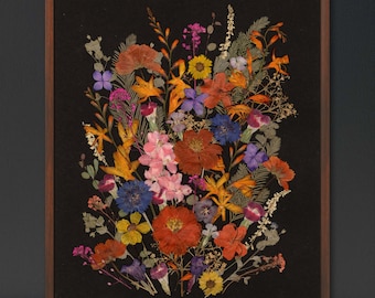 Pressed Flower Art Print: Colorful Botanical Artwork (A4)