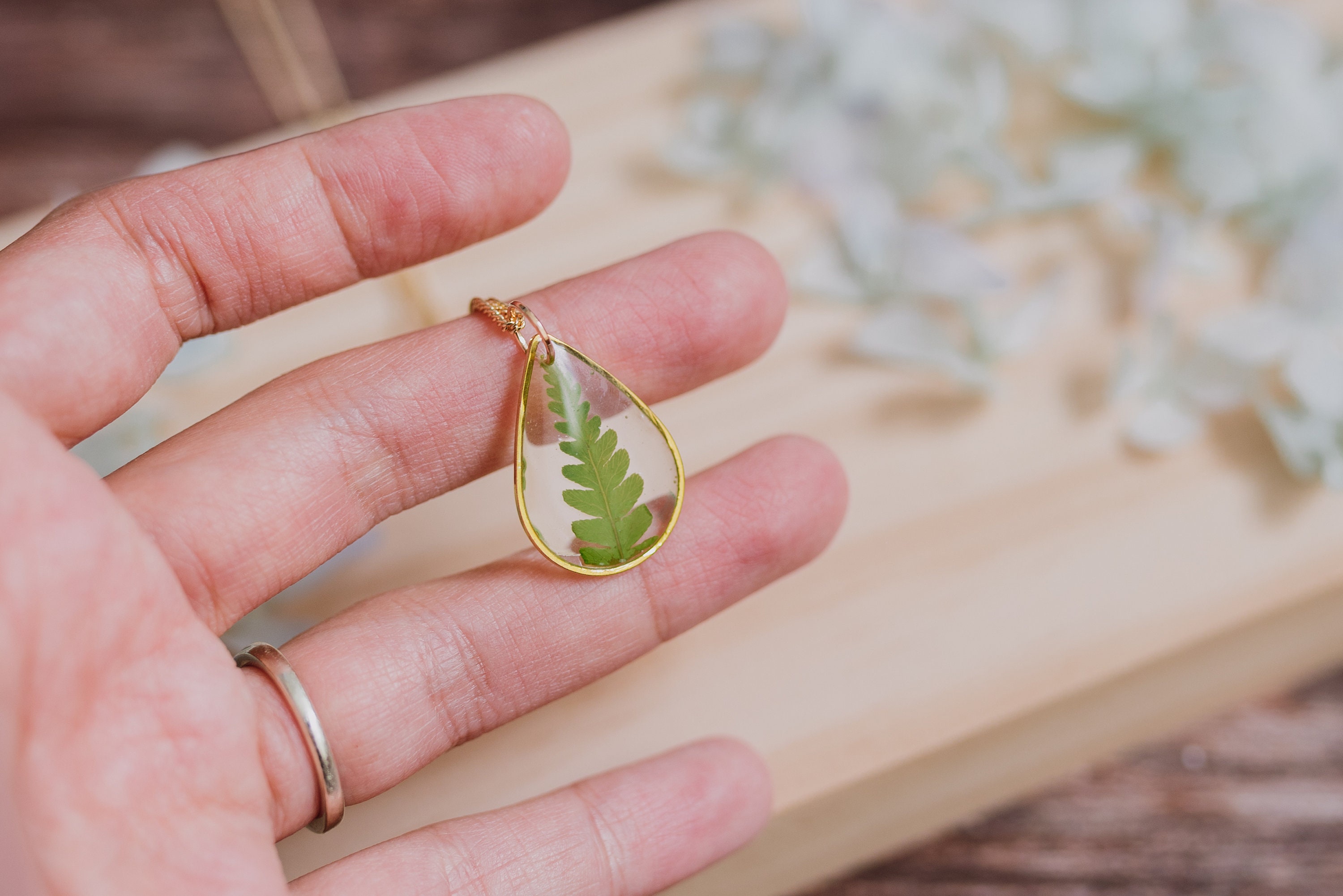 Real Flower Necklace Botanical Jewellery Pressed Flower Etsy