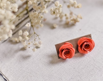 Handmade Papier Rose Ohrringe: Umweltfreundlicher Schmuck