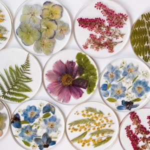 Floral Resin Coasters - Handmade coasters, Botanical coasters