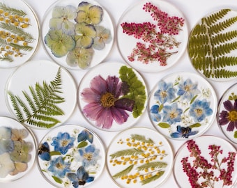 Floral Resin Coasters - Handmade coasters, Botanical coasters