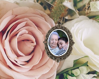Wedding Bouquet Photo Charm, Memorial Bouquet Pin, Bridal Bouquet Charm, Wedding Memorial Charm, Bouquet Pins, Photo Pins, Something Blue