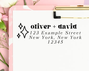 Personalized Return Address Stamp, Starry Self Inking Stamp, Customized Address Stamp, Housewarming,Unique Gift Address Stamper, Custom