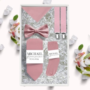 Personalized Groomsmen Gift Box Personalized Groomsmen Socks Wedding Party Thank You Gift Bachelor Party Gift Men&#39;s Wedding Accessories Pink