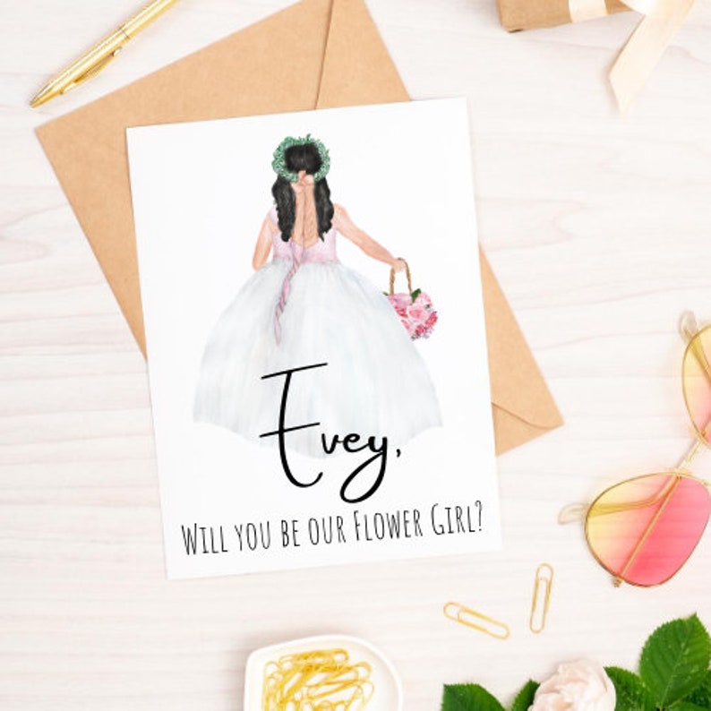 Flower Gird Proposal Card Flower Girl Card Personalized Etsy
