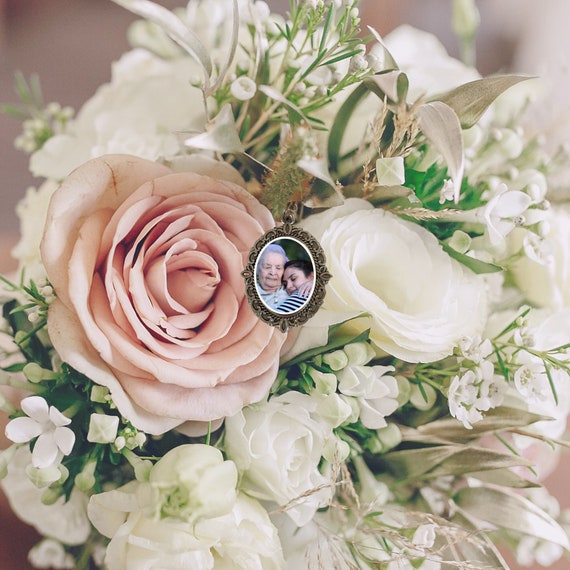 Wedding Bouquet Photo Charm, Memorial Bouquet Pin, Bridal Bouquet Charm,  Wedding Memorial Charm, Bouquet Pins, Photo Pins, Something Blue