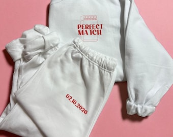 Custom Wedding Date Lounge Set, Bride Sweat Set