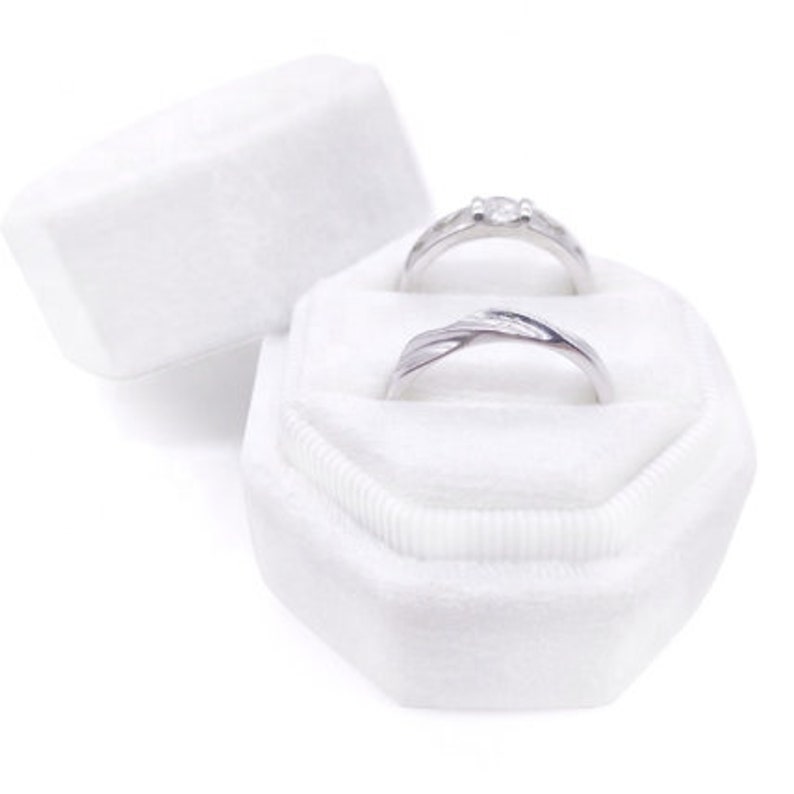 Ring Bearer Box White Personalized Ring Box Velvet Engagement Ring Box Proposal Customized Single Slot Ring Bearer Box White