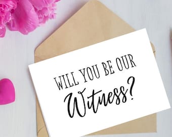 Will you be our witness, witness Card, micro wedding, witness in a wedding, witness gift,  gift for a witness, small wedding, postponed