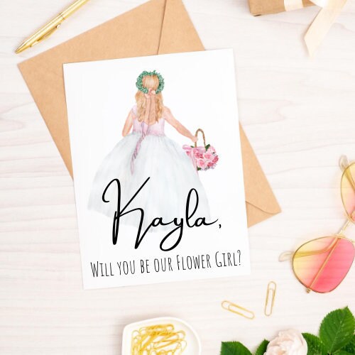 Flower Girl Cardwill You Be My Flower Girl Cards5x7 Vertical Etsy