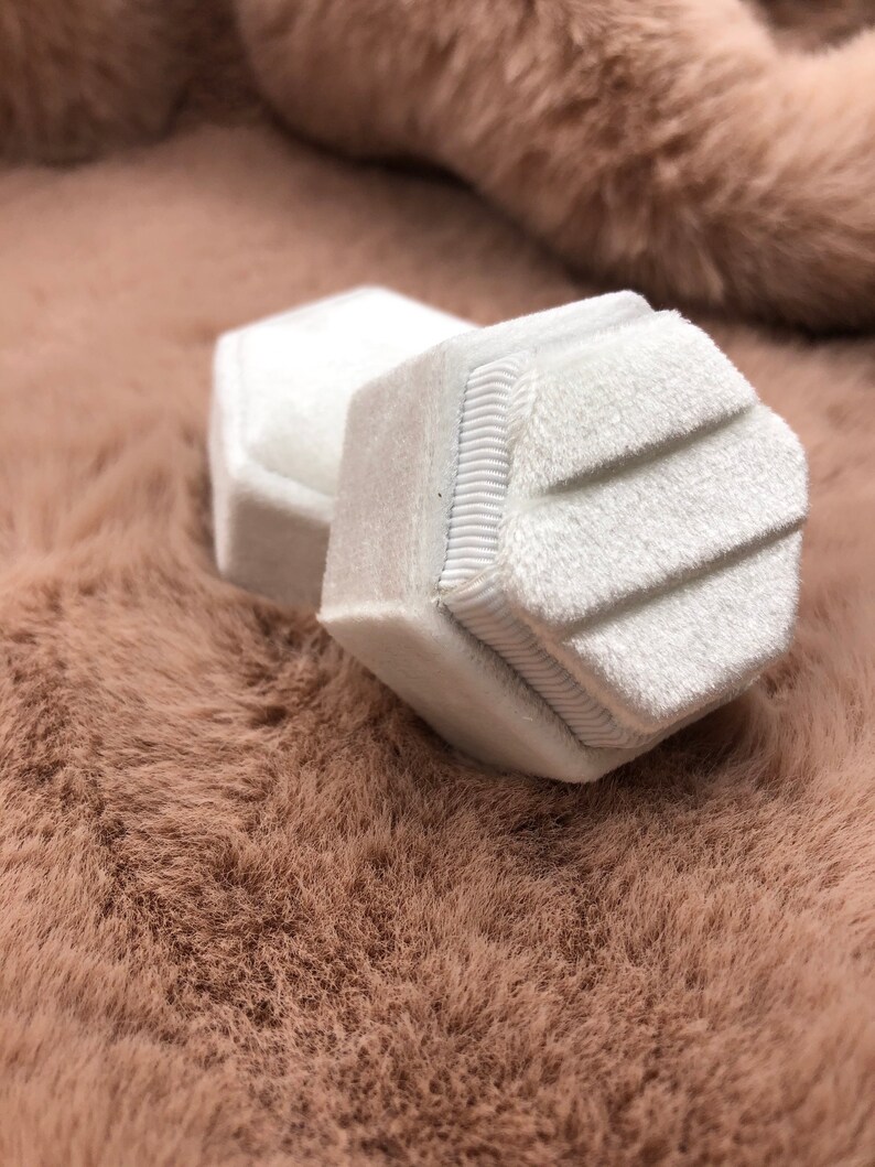 Ring Bearer Box White Personalized Ring Box Velvet Engagement Ring Box Proposal Customized Single Slot Ring Bearer Box White