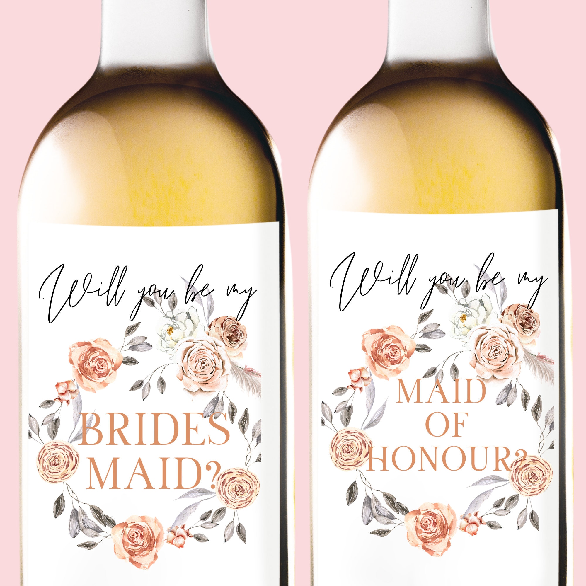 Wine Labels for Bridesmaid Proposal Bridesmaid Wine Gift | Etsy