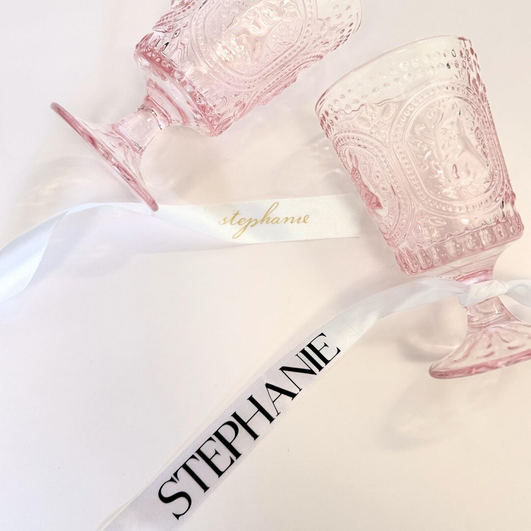 Personalized Wine Glass Ribbon – Custom Bridesmaid Proposal, Wedding ...