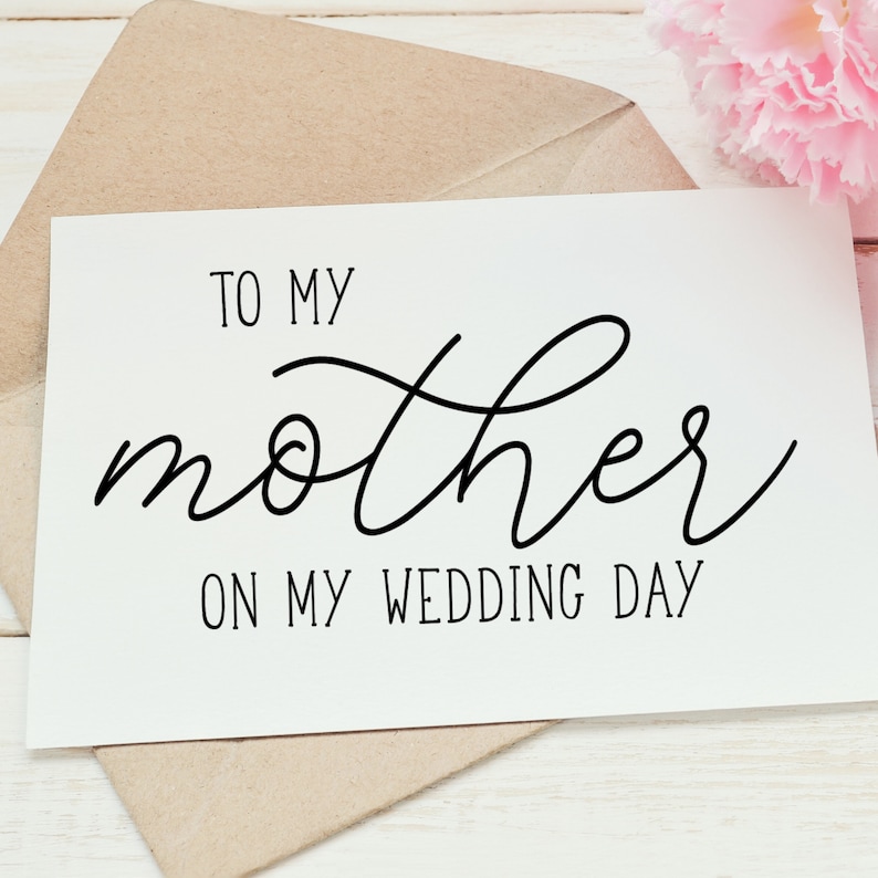 MOG To My Mother On My Wedding Day Card MOB Wedding Card Wedding Gift Mother of the Bride Mother of the Groom Mother Wedding Card