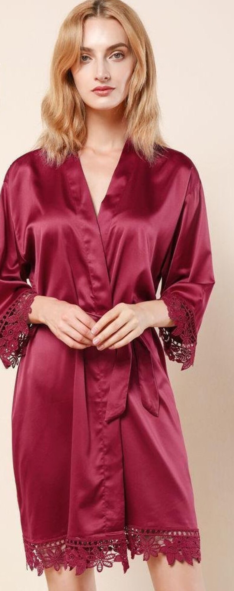 Chunky Lace Robes Satin Lace Robes Bridesmaid Robes Girly Etsy