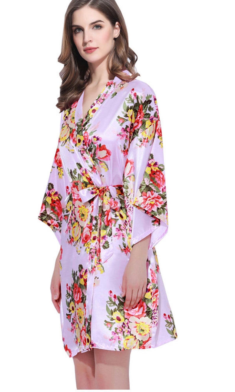 VIOLET FLORAL ROBES Satin Floral Robes Floral Robes Silk Etsy