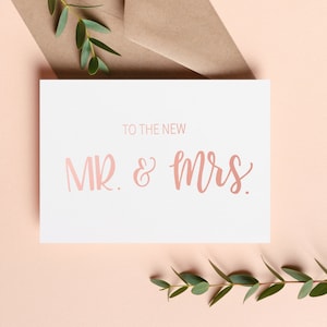 À la nouvelle carte Mr & Mrs, carte de félicitations, carte de jeunes mariés, cartes de mariage, future carte de vœux personnalisée de Mme, carte de la mariée à être