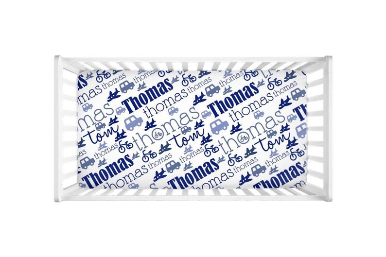 Baby Crib Sheet Personalized Baby Crib Sheet Baby Name Etsy