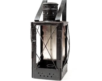Vintage Soviet Railroad Lantern. USSR the 1950's. Soviet Memorabilia. Black industrial lantern