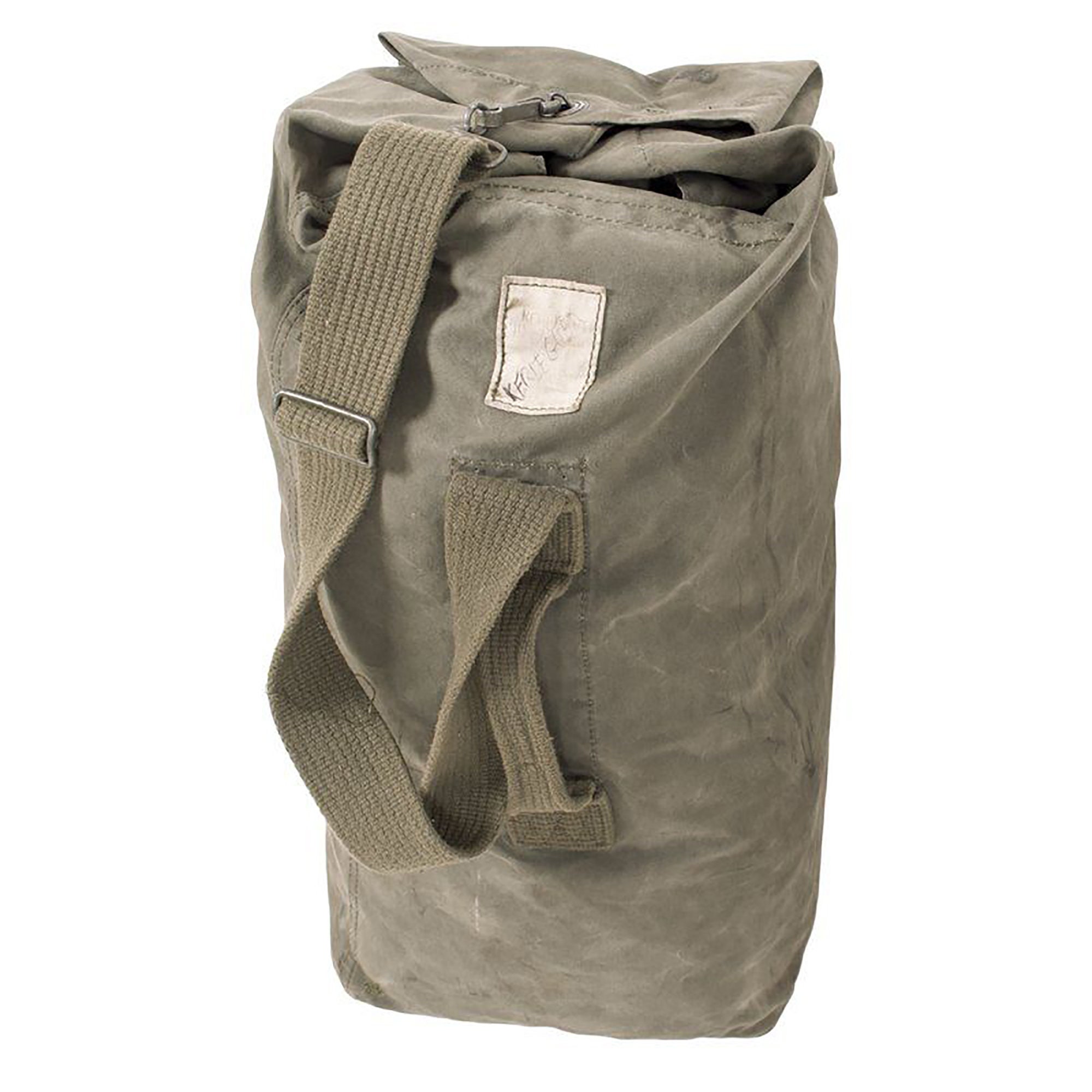 Vintage French Army Canvas Duffle Bag, Military Tote (29