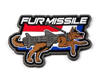Écusson de moral en PVC pour missile en fourrure - Honorez les équipes militaires et de police K9 avec écusson à dos velcro - 3,5 x 2,4 pouces