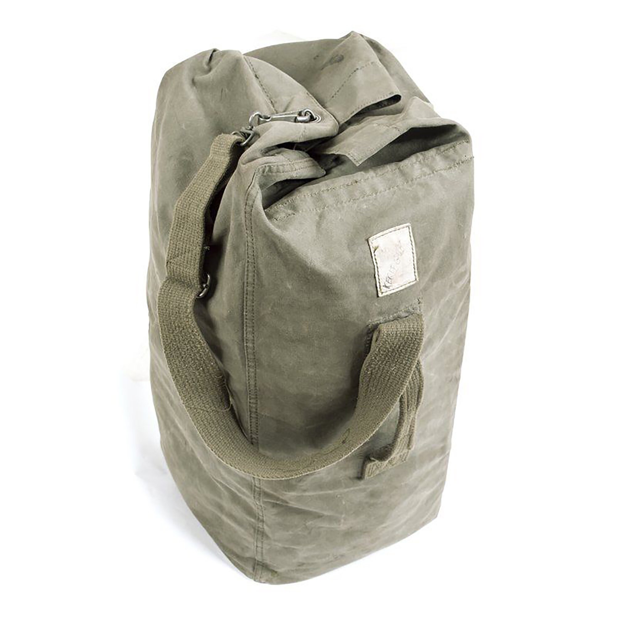 Vintage French Army Canvas Duffle Bag, Military Tote (29