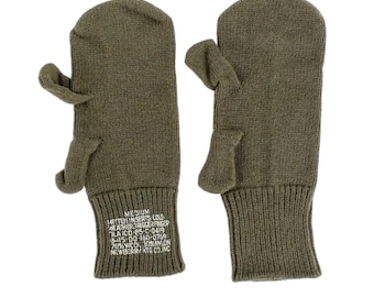 US Army Wool Trigger Finger Mitten Liners, Cold Weather Inserts