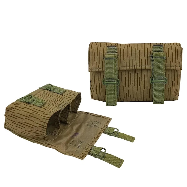 Bolsa para granadas del EVN de Alemania del Este: camuflaje Strichtarn, época de la Guerra Fría