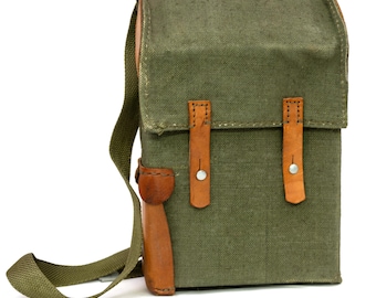 Russian M44 Flare Pistol Holster Hard Case Authentic Army Surplus Canvas & Leather Carry Case for 5 26.5mm Flares