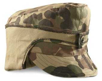 Romanian Army Surplus Camo Field Cap: Vintage Cold War Era Hat