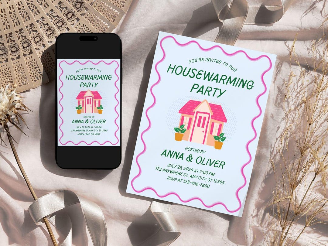 EDITABLE Housewarming Invitation Canva DIY Custom Housewarming Invites ...