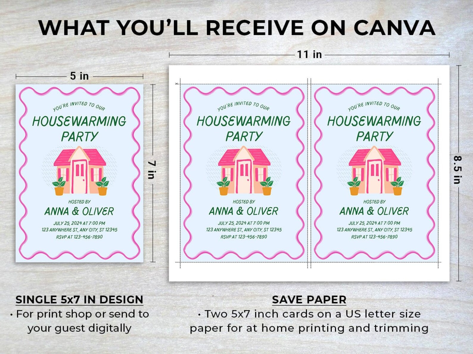 EDITABLE Housewarming Invitation Canva DIY Custom Housewarming Invites ...