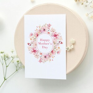 Tarjeta del Día de la Madre Tarjeta descargable instantánea imprimible en blanco para mamá abuela esposa / Tarjeta imprimible de media carta de EE. UU. feliz del día de las madres en blanco