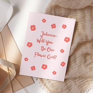 Plantilla de Canva para propuesta de niña de las flores personalizada y editable y plantilla de tarjeta de propuesta de dama de honor junior / Tarjeta "¿Quieres ser mi niña de las flores?"