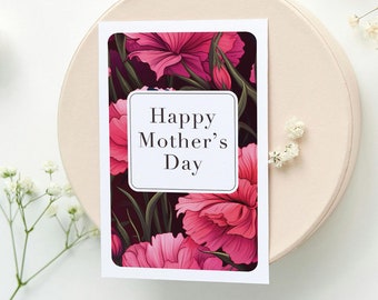 Mother's Day Card Blank Printable Instant Download Card for Mom Grandma or Wife | Blank Happy Mother's Day Half US Letter Printable Card