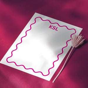Papelería personalizada editable con borde ondulado, papelería imprimible, plantilla personalizable de Canva, descarga digital instantánea, tamaño carta de 8,5 x 11