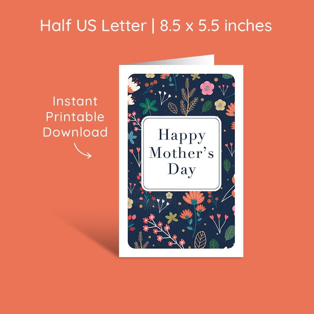 PRINTABLE Mother's Day Card, Blank Instant Downloadable Card for Mom ...
