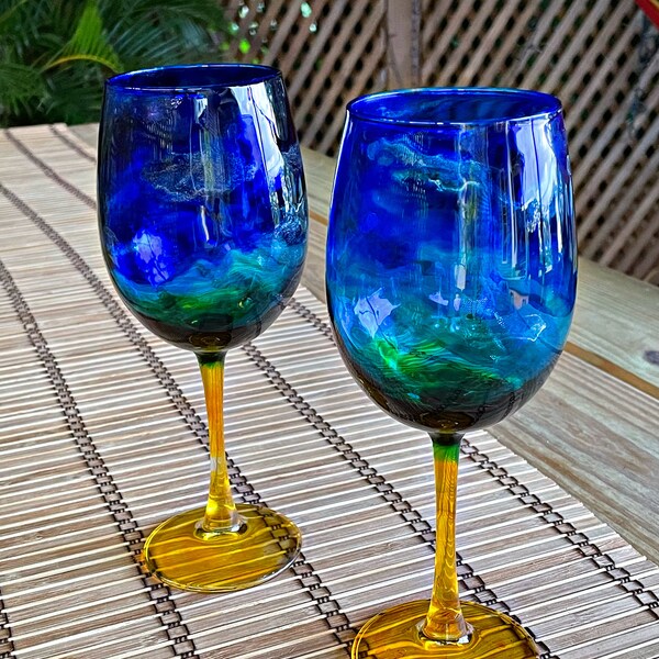 Ocean Wine Glasses Etsy
