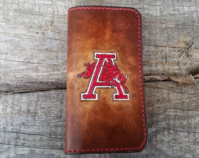 Arkansas Razorback Long Men's Leather Wallet. - Etsy