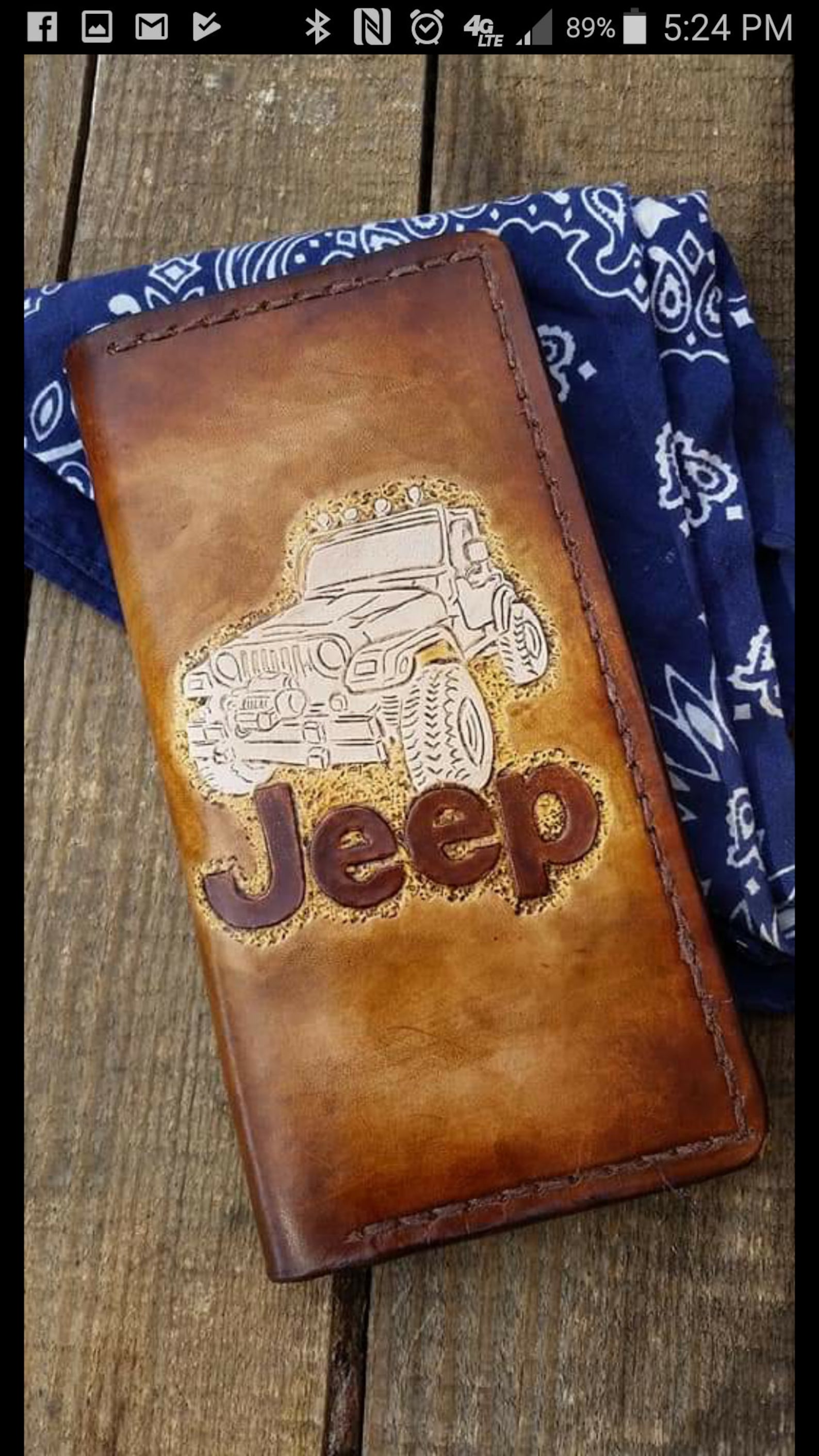 Jeep men's leather long wallet Etsy