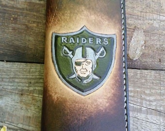 Raiders men's leather long wallet